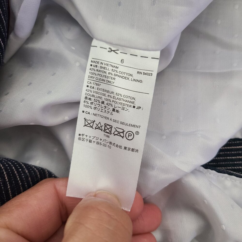 Banana Republic women's blue and white striped blazer size 6 - Picture 11 of 12